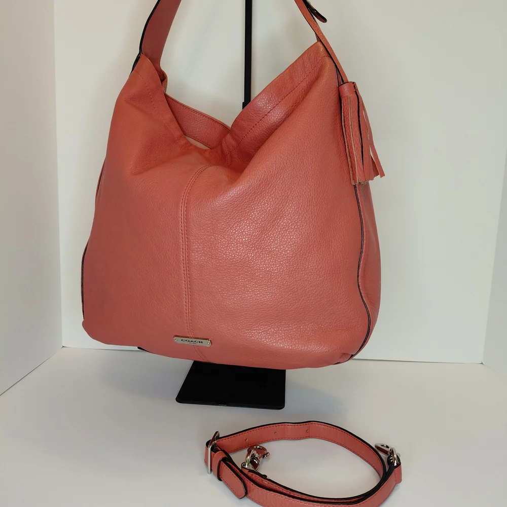 Coach Avery Pebbled Leather Hobo Shoulder Bag Sienna - Picture 11 of 16